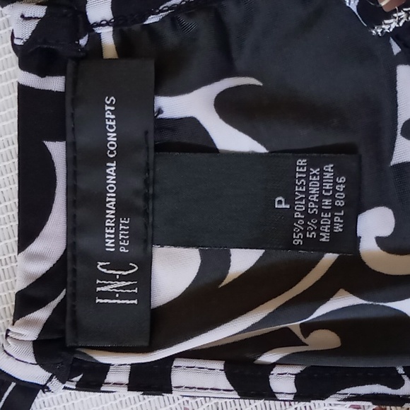 INC International Concepts Petite Sequin Embellished Halter Top Size P Blk/White - Picture 10 of 11